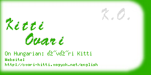 kitti ovari business card